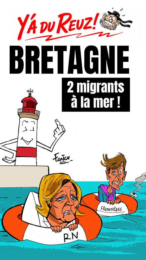 Marine Le Pen et ERik T�gner conspu�s en Bretagne respectivement � Hoedic et � Groix
