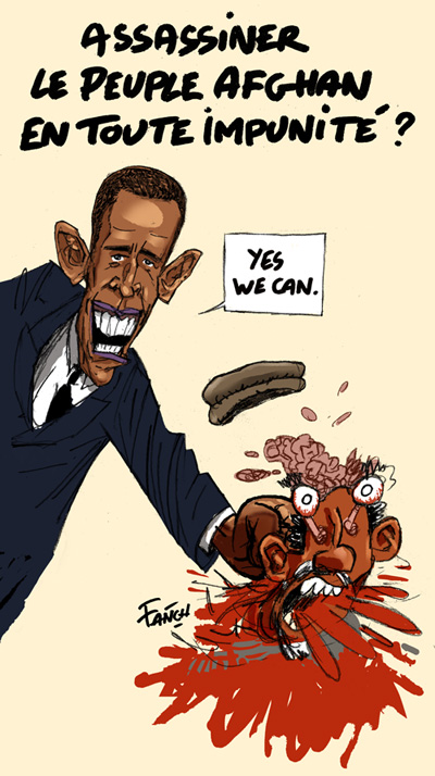 Barack Obama ecrase le crane d un afghan