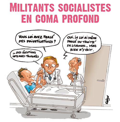 Un militant du parti socialiste français en coma profond
